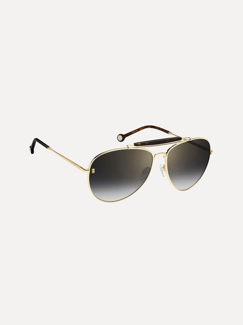 Női Tommy Hilfiger Pilot Sunglasses Napszemüveg Fekete | HU 676DFM